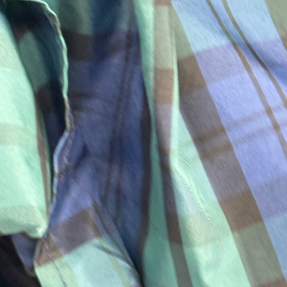 Vineyard Vines girls Sleeveless satin Plaid Dress Green Blue Size 14 holiday new - Picture 3 of 13